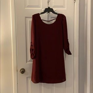 Maroon Chiffon dress